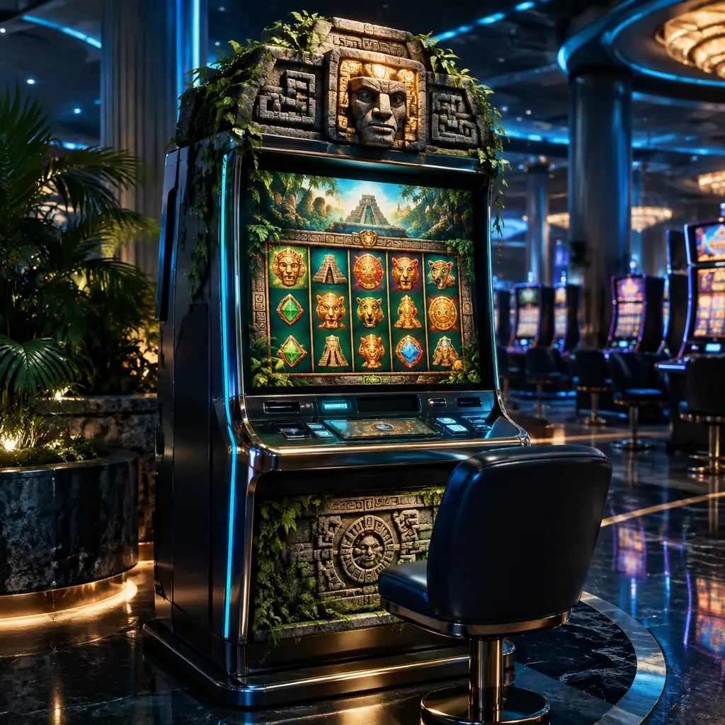 Kabinet slot dengan motif batu dan petualangan di kasino